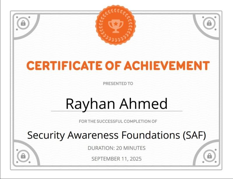 Security Awareness Foundations (SAF)